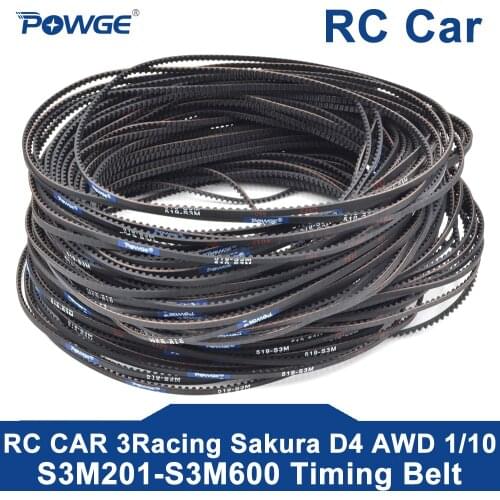 3Racing Sakura D4 D3 S3M C=513/516/519/522/540mm Front Timing Belt AWD RWD EP 1:10 RC CS Car Drift Racing car #SAK-D414-X08-D334