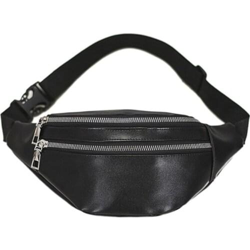Fanny Packs Waist Pack Bag with Zipper Pockets Adjustable Belt PU Leather for Men Women Fashion Travel Pouch