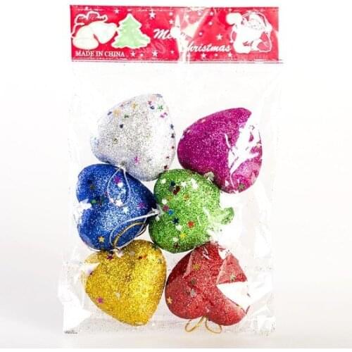 Christmas Ornament Heart 6'lı christmas decorations рождественские украшения
