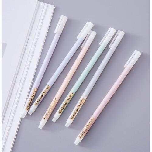 1 pcs Korean Creative Student Stationery Simple Wind Printless Pen Transparent Frosted Watercolor Neutral Pen