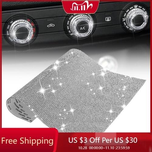 DIY Car Diamond Crystal Rhinestone Sticker Sheet Diamante Self Adhesive Car Accessories