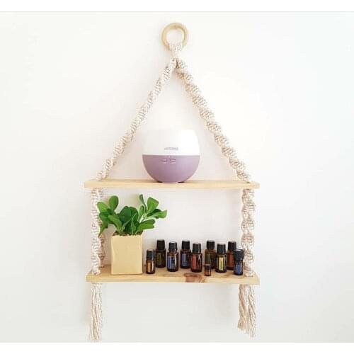 Nordic Nursery Decor Wooden Wall Shelf With Pearl Yarn Kids Room Clothes Decoration Organizer Storage Holders Bookshelf Design