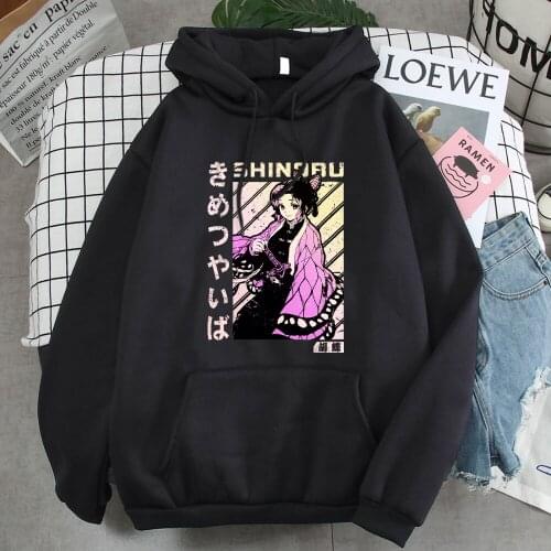 Shinobu Kawaii Hoodies Japanese Anime Mens Sweatshirt Hip Hop Harajuku Hoodie Comfortable Casual Mens Hoody Manga Clothing