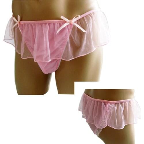 Hot Sales Gay Men Lingerie Lace Flower Soft G-string Bikini Underwear Underpants Breathable Pouch Briefs Homme Sissy Panties