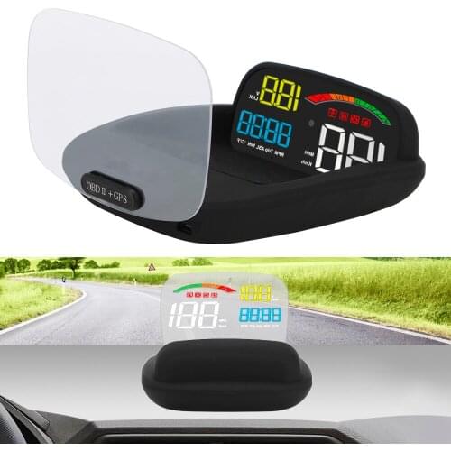 Universal Auto Detector Mirror Head Up Display Car GPS Speedometer Projector Water Temperature RPM Voltage C800 OBD2+HUD
