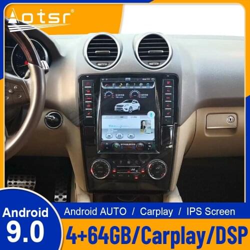 Android Vertical Tesla Car Multimedia Player GPS For Mercedes Benz ML W164 W300 ML350 ML450 ML500 GL X164 G320 GL350 GL450 GL500