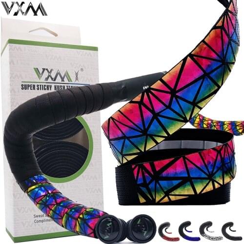 VXM Road Bike Handlebar Tape EVA PU Bicycle Bar Tape Colorful 3D reflective color changing Strap Tape Damping Anti-Vibration