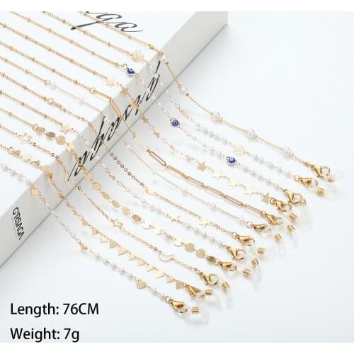 2021 Fashion Sunglasses Chain Mask Hanging Chain Bohemian Rose Flower Disc Pearl Glasses Chain Mask Holder New Jewelry for Women