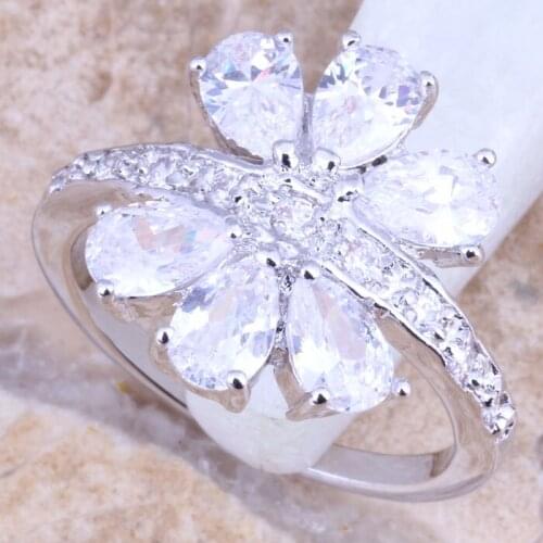 Fetching White CZ Silver Plated Womens Ring Size 6 / 7 / 8 / 9 R1410