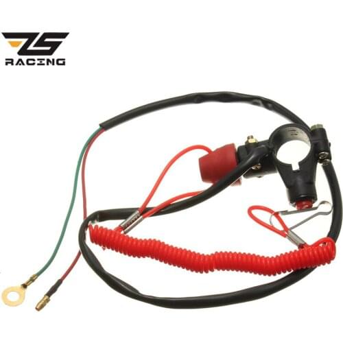 ZS Racing 7/8inch 22mm Motorcycle ATV Quad Engine Emergency Kill Switch Tether