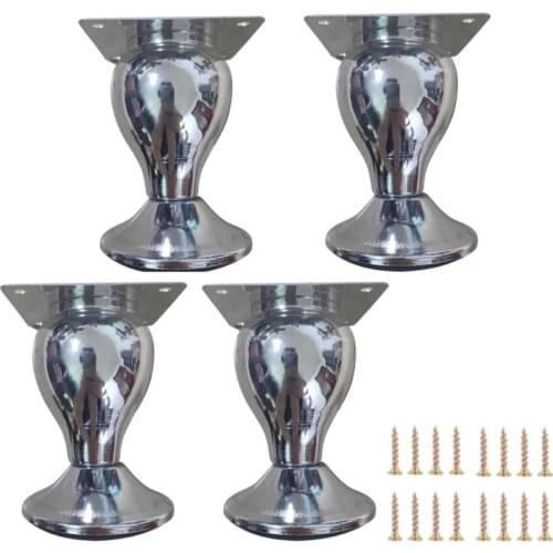 1/8PCS Metal Furniture Legs Chrome Round Cup Type Sofa Feet For TV Stands Tea Coffee Table Sofa Cabinet Beds With Screws 100mm
