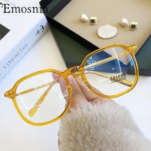 2021 Fashion Oversized Square Anti Blue Light Eyeglasses TR90 Retro Big Glasses Frame For Women Men Reading Myopia Glasses UV400