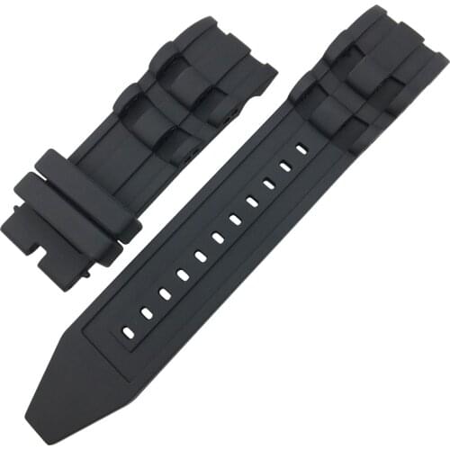26mm Black Waterproof Watchband Replacement Silicone Rubber Band Strap For Invicta Series Watch