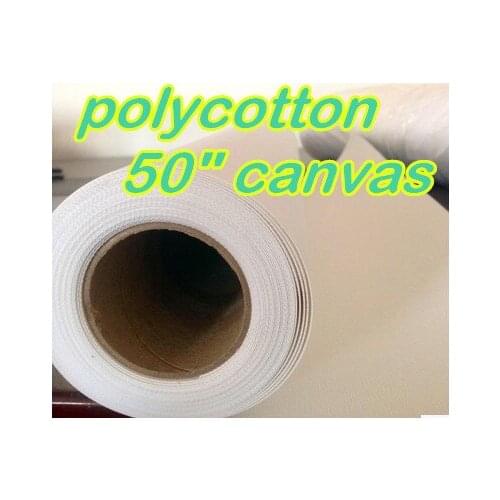 50"*18m 50 Inch Roll Matte Poly Cotton Inkjet Canvas for Canon iPF8400s Aqueous Pigment Ink Printing