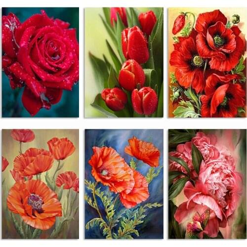Diamond Embroidery Sale Flowers Diamond Mosaic Rose Canvas 5D Diy Diamond Painting Full Square Cross Stitch Home Decor Rp188