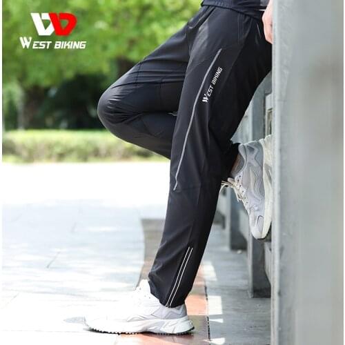 WEST BIKING Cycling Pants Spring Summer Breathable Quick Drying Long Pants Elastic Comfortable MTB Road Mens Bicycle Pants