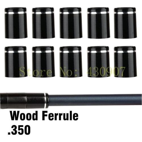 New Custom Black Wood Ferrules .350 with One Silver Ring for Driver Fairway Wood