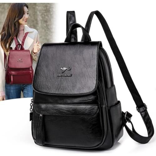Designer female multifunction shoulder bags high quality school leather bags for teens 2020 new school bag