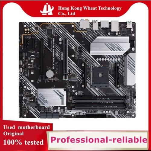 For ASUS PRIME B550-PLUS Motherboard Socket AM4 DDR4 M.2 nvme ssd For AMD B550 Used Original Desktop Mainboard