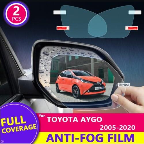 Rain Film Full Cover Rearview Mirror Clear Anti-Fog Rainproof for Toyota Aygo 2005~2020 2008 2010 2017 2018 Car Stickers Goods