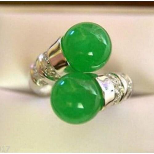 Hot sale new Style Beautiful natural green jade ring size 6-9