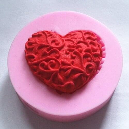 Love heart lace cake molds soap chocolate mould for the kitchen baking FM087