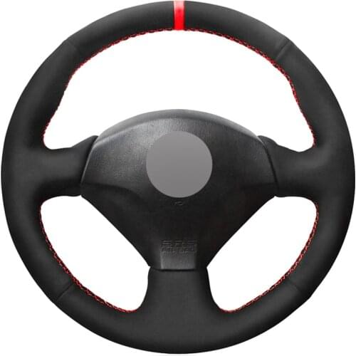 Black Suede Marker DIY Hand-stitched Car Steering Wheel Cover for Honda S2000 2000-2008 Civic Si 2002-2004 Acura RSX Type-S 2005