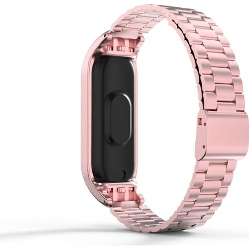Stainless steel wrist band for xiaomi mi band 3 4 metal strap band bracelet miband 3 4 belt replaceable xiaomi 3 4 metal strap