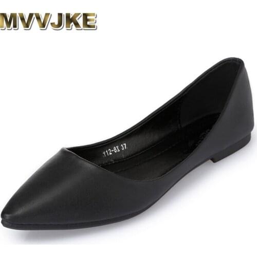 MVVJKE 2018 New Fashion Shoes Woman Solid Color Pointed Toe Shoes Women Flats Soft bottom Casual Shoes Women shoes