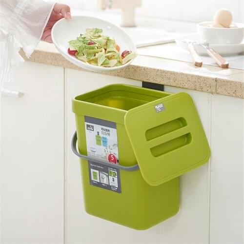 Wall Mounted Waste Bin with Lid Kitchen Cabinet Hanging Trash Can Living Room Door Garbage Can Car Storage Bucket Home Dustbin