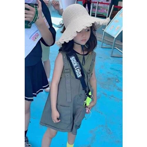 2021 Summer New Baby Girls Clothes Suits Korean Style Kids Vest Shirts Short Overalls 2pcs 3-8 Y Childrens Girl Fashion Sets