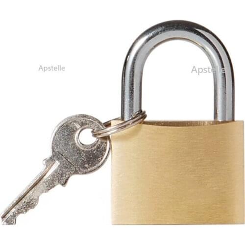 New Cabinet Luggage Security Metal Lock Padlock Gold Silver Tone With 3 Keys Padlock Box Case Lock Mini Locks Lovers Safe Lock