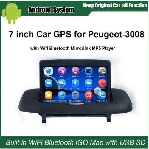 Android 7.1 Upgraded Original Car Radio Player Suit to Peugeot 3008 Car Video Player Built in WiFi GPS Navigation Bluetooth
