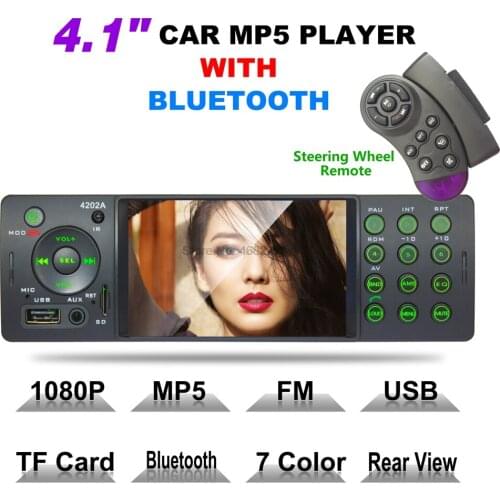 By DHL or Fedex 20pcs 1 Din Car Stereo 4 Inch Auto Radio 4202A Bluetooth USB SD Aux FM Receiver Handsfree MP5 Video Player