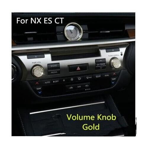 Gold /Silver Crystal Volume Button Frame For Lexus NX200tES200300hCT Z2EA1283