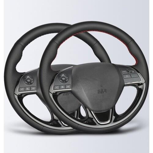 RAYFONE Leather Hand-stitched Car Steering Wheel Cover for Mitsubishi Outlander 2016 - 2019 new ASX 18 Eclipse Cross 2018