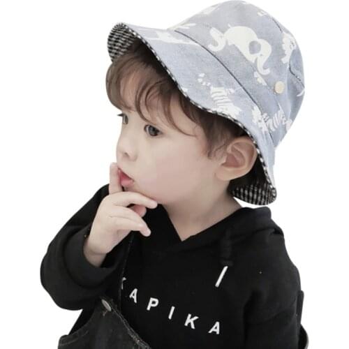 Adjustable Baby Hat Summer Sunhat Print Cartoon Cute Sunhat Prevent ultraviolet ray Hat For Boy Girls