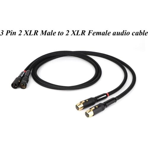 Pair 5N OCC copper conductor audio Balance interconnect cable with 3 Pin 2 XLR Male to 2 XLR Female audio cable