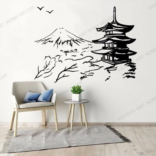 Modern City Skyline Vinyl Wall Sticker Japanese Building Wallpaper Decals For Bedroom Office School Art Wall Decor JC233