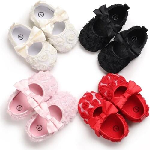 Baby Girl Princess Shoes Delicate Lace Floral Soft Sole Anti-Slip Single Shoes for Spring Summer