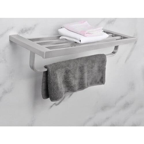 Towel Bar Clothes Hanging Bar 304 Stainless Steel Towel Rack Bath Towel Rack Bathroom Double-decker Rack Hotel Bathroom Pendants