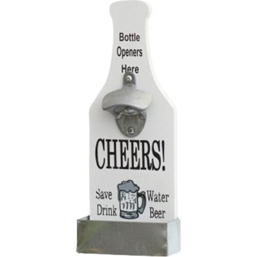 Vintage Wall Mounted Bottle Opener with Cap Catcher Funny Kitchen Home Decor Ideal Gift for Men and Beer Lovers