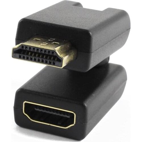 Rotation 360 Degree V1.4 HDMI Male to Female Connector Adapter Black