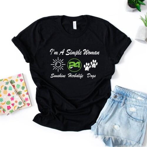 I'm A Simple Woman Herbalife Shirt Cute Sunshine Tee Dog Mom T-shirt Gift for Women Plus Size Tops