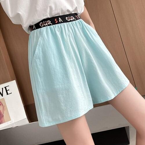 Womens Shorts Summer Linen Shorts Korean Style Casual Shorts Plus Size Mid Waist Short Fashion Woman Streetwear Short Pants