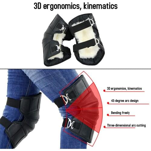 1 Pair of Motorcycle Warm Knee Protector Windproof Knee Warmer Wraps Pads Thicken Leather Wool Cycling Knee Braces