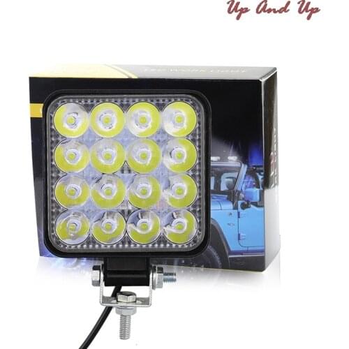 1 Pcs Square 48W LED Work Light 12V 24V Off Road Flood Spot Lamp For Car Truck SUV