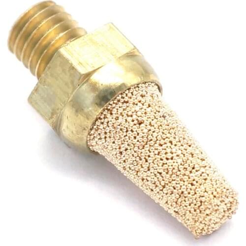 10pcs M5 Metric Male Thread Brass Tall Cylinder Pneumatic Air Breather Silencer Vent Muffler Connector fitting For Denoiser