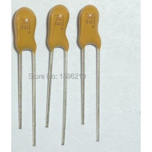 10pcs Tantalum capacitor 1uF 50V 105 Brand New 50V1uF DIP Radial
