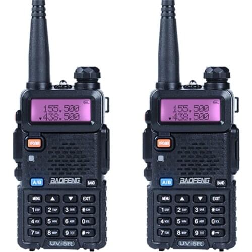 2pcs/lot Baofeng UV-5R Walkie Talkie Ham Radio uv 5r UHF&VHF 136-174MHz&400-520MHz 128 CH Two Way Radio 5W HF Transceiver